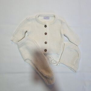 Cozy White Knit Kids Matching Set